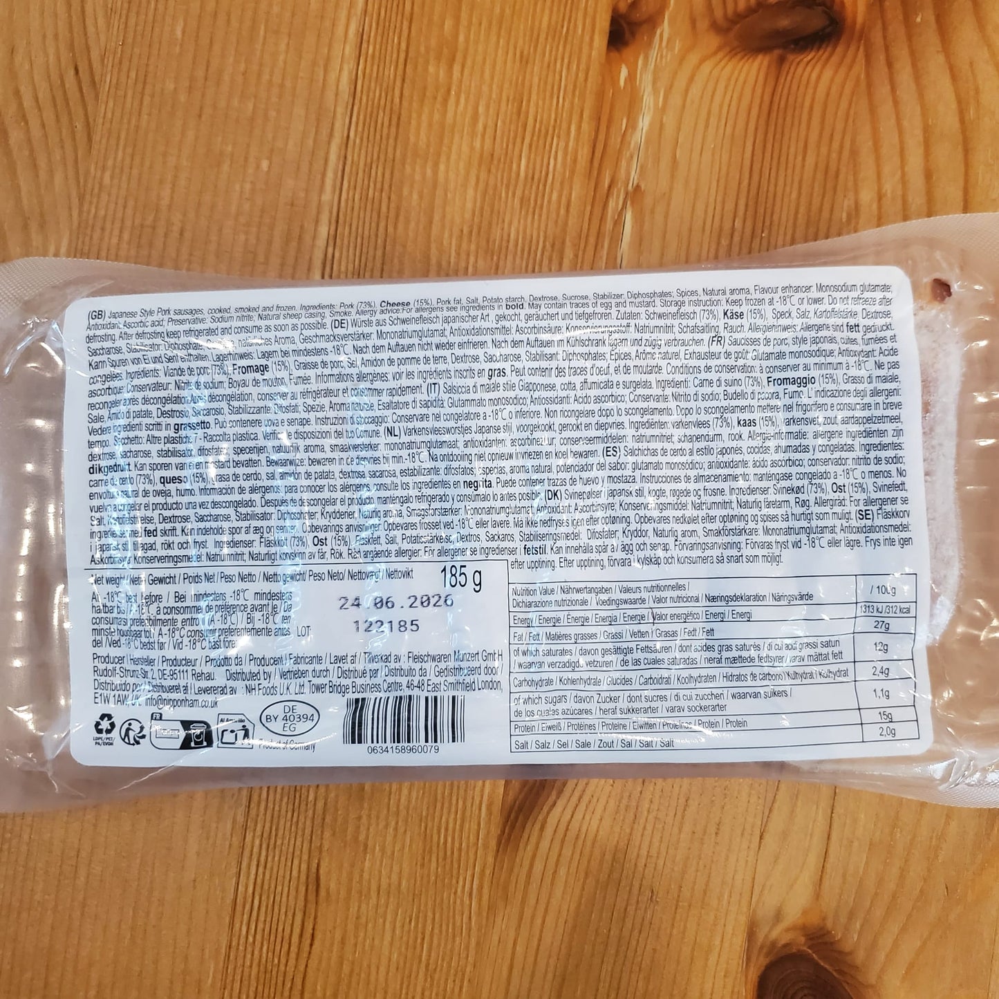 Japanese Style Pork Sausage (with cheese)